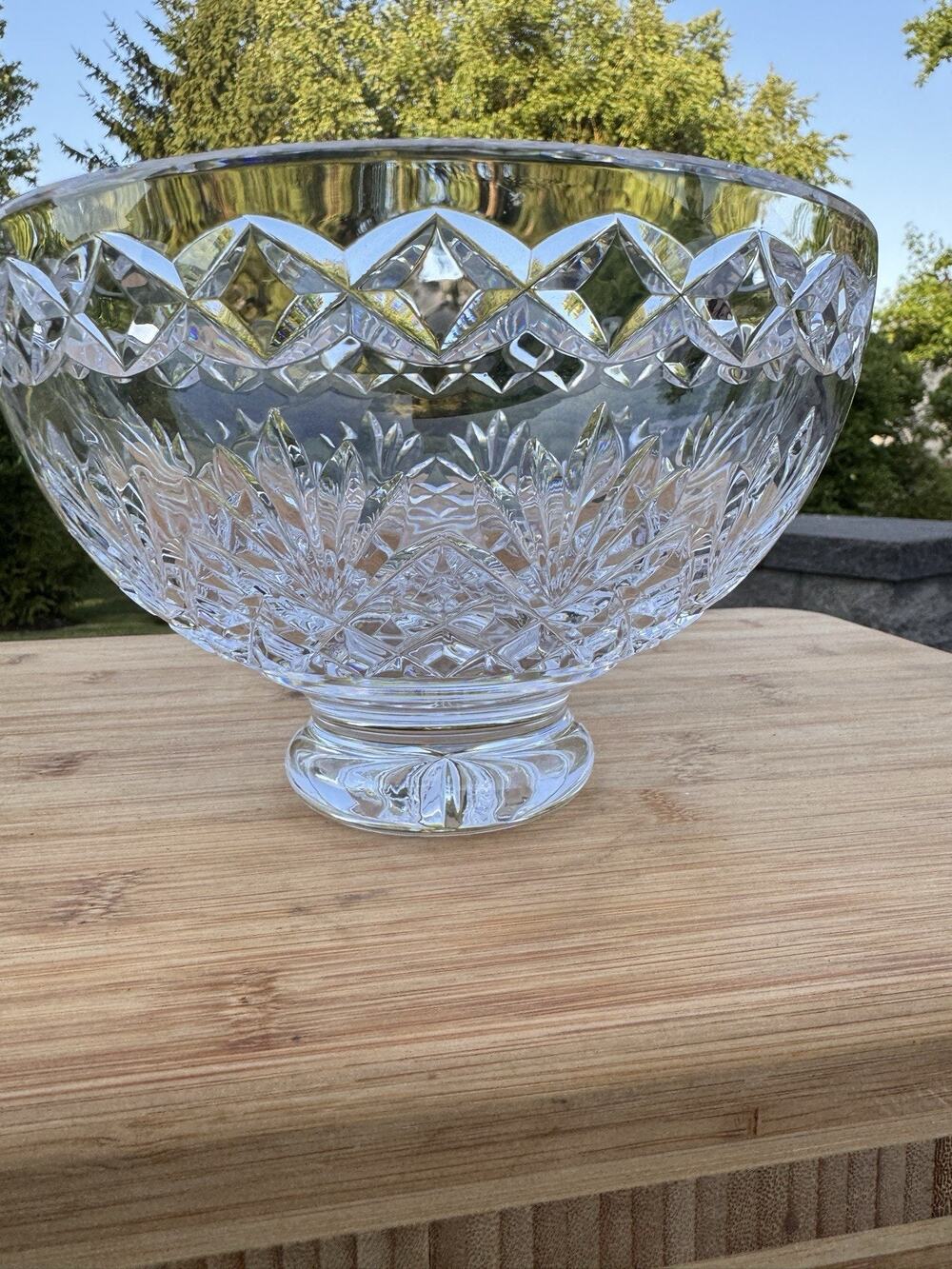 Waterford Crystal 8" Footed Bowl 5" H Cut Glass Centerpiece Pedestal Ireland⁠
